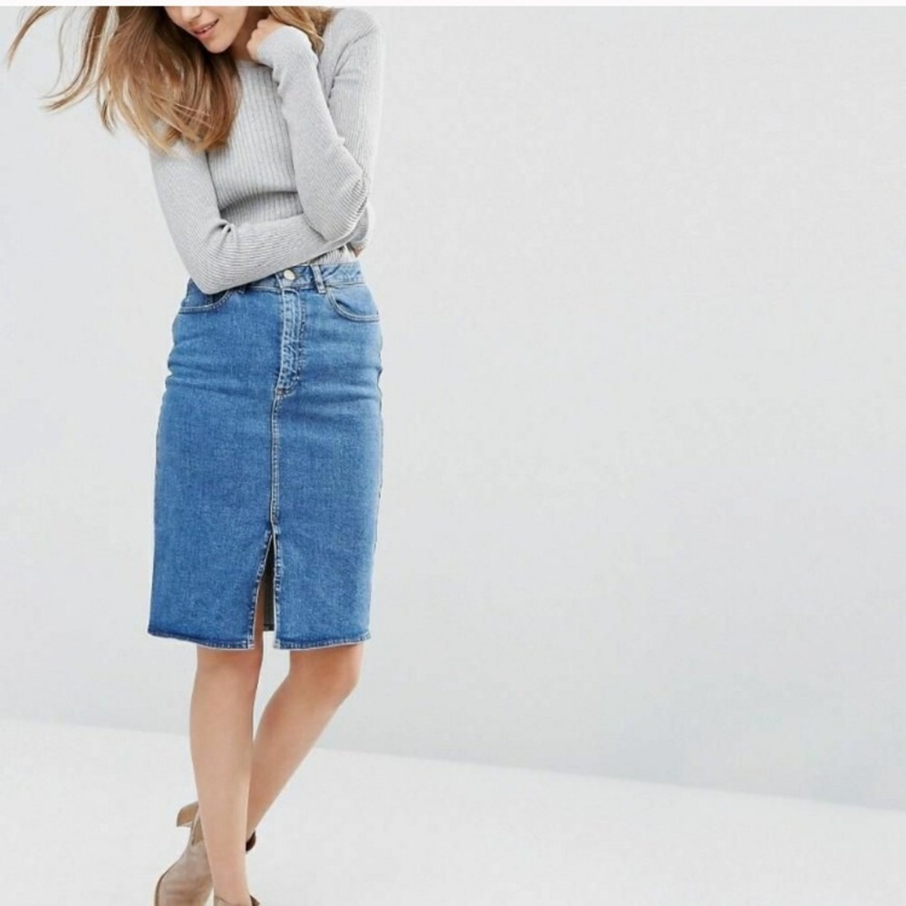 NWT asos denim pencil skirt